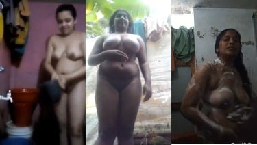 नंगी नहाती बड़े बूब्स वाली पांच इंडियन औरतें