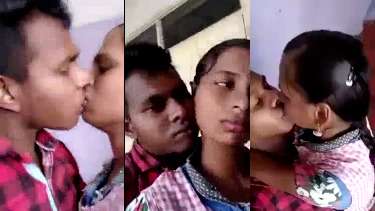 तमिल स्टूडेंट लड़की की अपने बॉयफ्रेंड के साथ हॉट स्मूचिंग