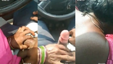 देहाती औरत ने कार में चूसा शहरी बाबू का लंड